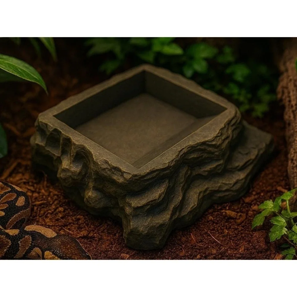 Stone Layered Reptile Water Dish • Terrarium Tank‎ Bowl for Geckos & Lizards
